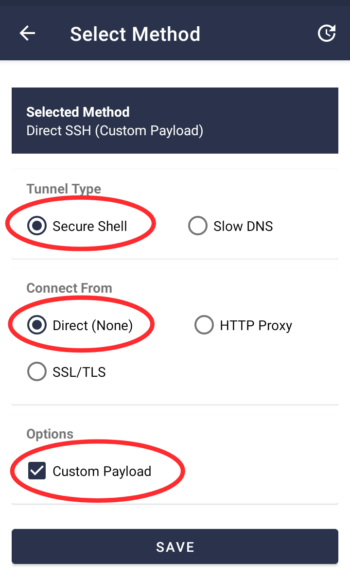 SSH Injector Extra Settings