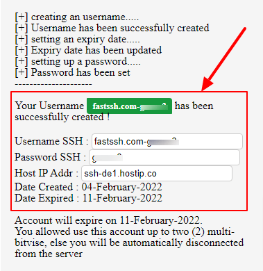 free Fast SSH Account Details